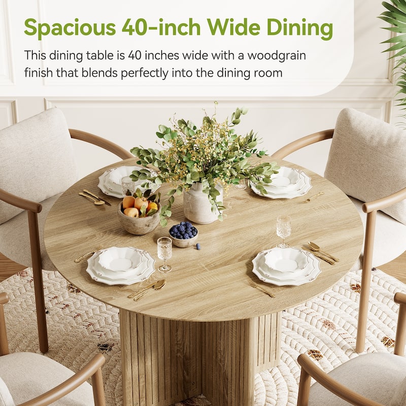Farmhouse Round Kitchen Dining Table