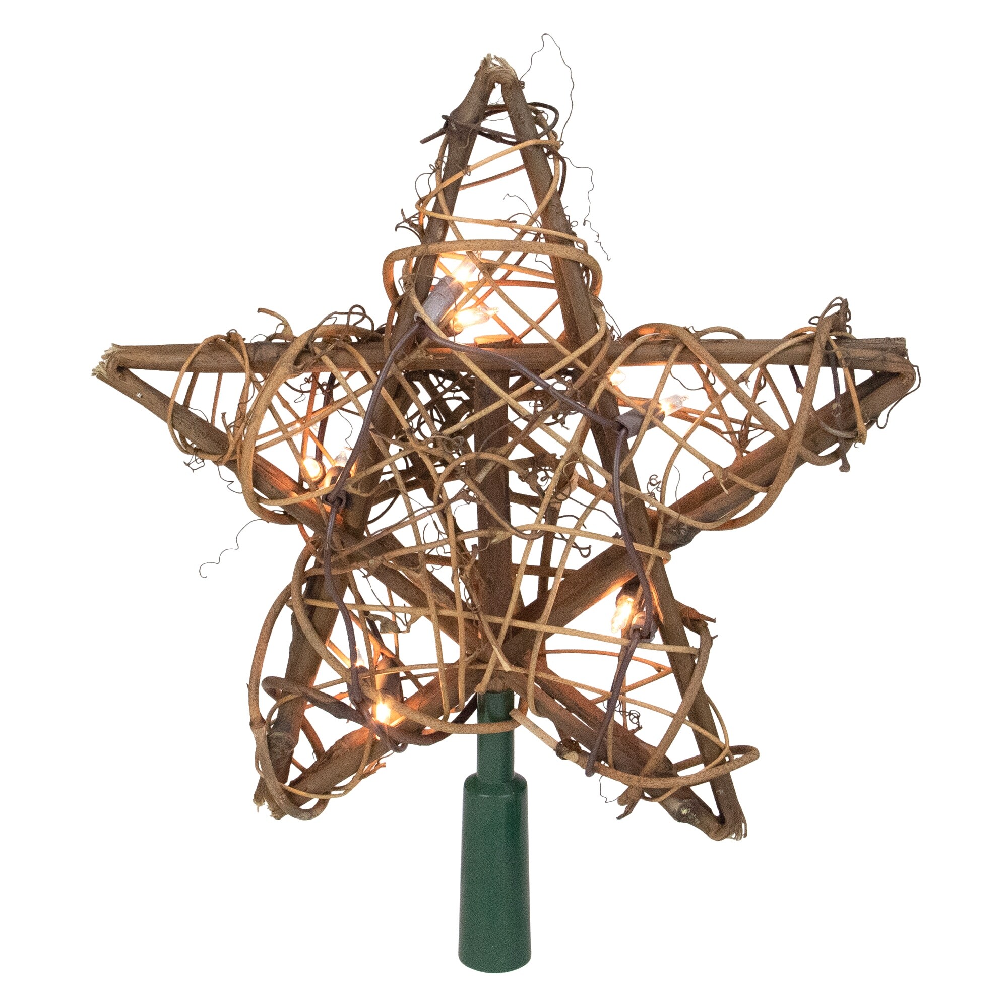 Shop 9 Natural Rattan 3d Star Christmas Tree Topper Clear