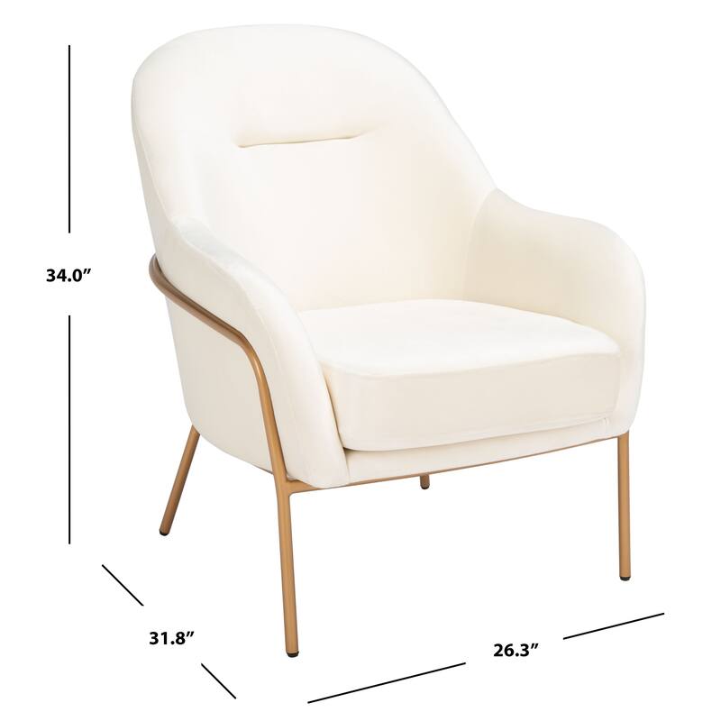 SAFAVIEH Eleazer Glam Velvet Accent Chair - 26.3" W x 31.8" L x 34" H