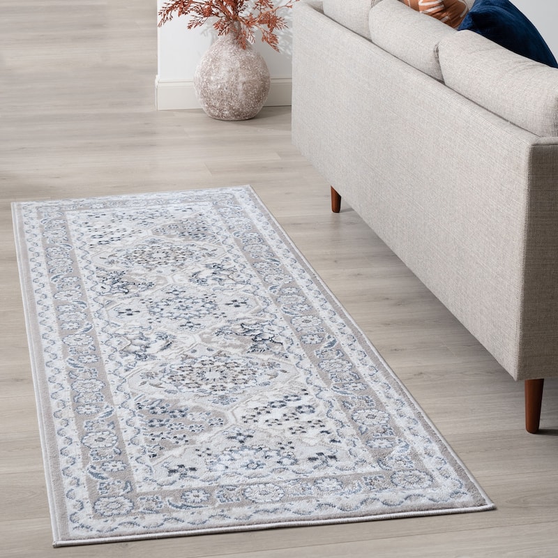 Linx Glam Border Indoor Area Rug - 2'2'' x 7'3'' - Gray