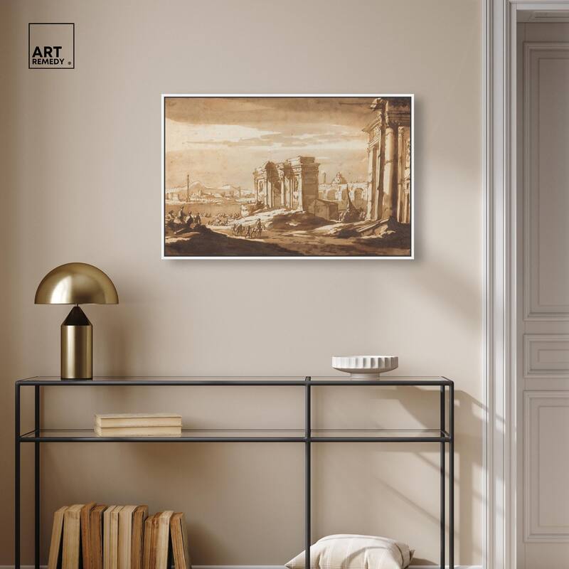 Capriccio View of Roman Ruins Canvas by Art Remedy