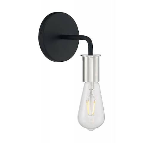 Ryder - 1 Light Sconce with- Black and Polished Nickel Finish
