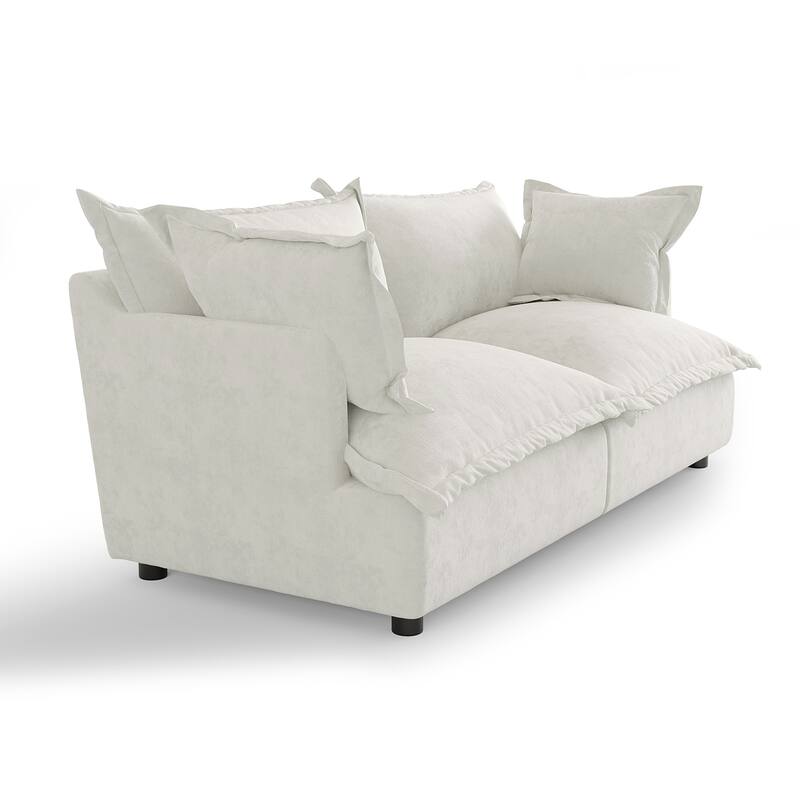 80"W Upholstered Chenille Comfy Cloud Couch Modular Sectional Sofa
