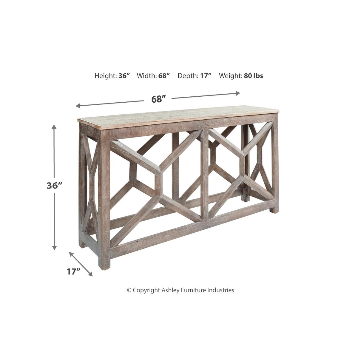Shop Lanzburg Antique Gray Modern Farmhouse Console Sofa Table