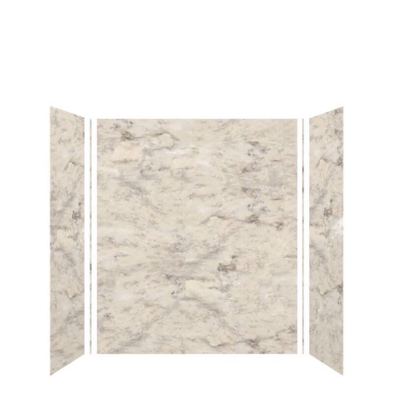 Transolid SWK603672 SaraMar 60" W x 36" D x 72" H Three Panel Shower - Sand Creme Velvet