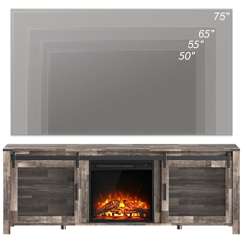 WAMPAT 36 inch 3 Sided Glass Electric Fireplace Insert，Black