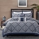 preview thumbnail 1 of 4, Madison Park Barrett Navy 8-Piece Jacquard Comforter Set