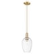 preview thumbnail 29 of 34, Innovations Lighting Downtown Urban - Preston - 1 Light 6" Flute Shade Cord Hung Mini Pendant Clear Shade/Champagne Bronze