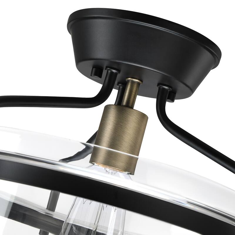 Hukoro 1-Light 11.81-in Incandescent Semi-Flush Mount Light