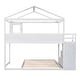 preview thumbnail 8 of 7, Twin Over Full House Bunk Bed with Storage Staircase and Blackboard, Wood Bunkbed Frame with Guardrail and Window for Kids Teens