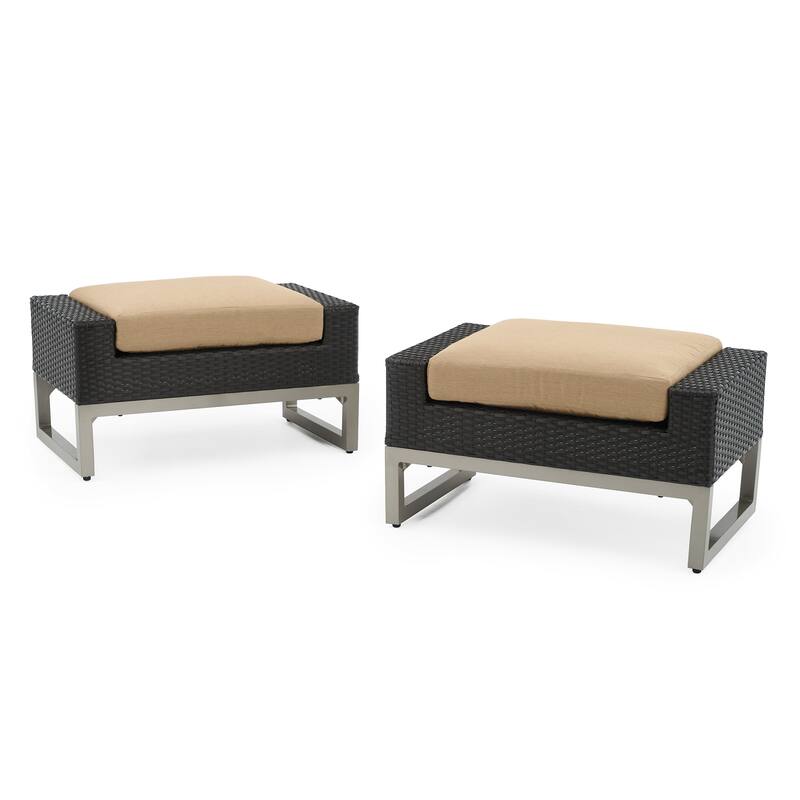 Milo Espresso 8 Piece Sunbrella Outdoor Patio Motion Seating Set