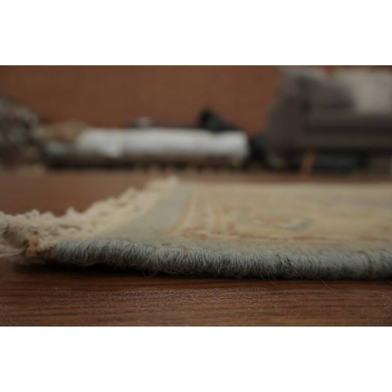 Hand Knotted Oriental 100% Wool Carpet Traditional All-Over Navy Blue & Blues Ziegler Area Rug - 3' 10'' X 2' 0''