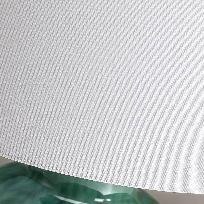 Ceramic Table Lamp with White Drum Shade - 20 in. H