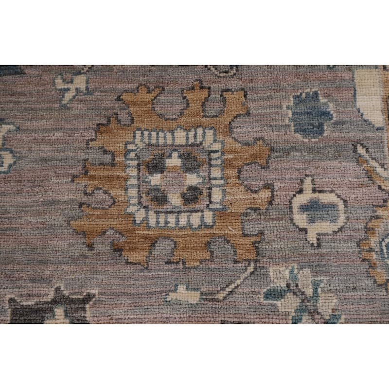 Gray Turkish Oushak Vegetable Dye Area Rug Hand-Knotted Wool Carpet - 5'10"x 8'6"