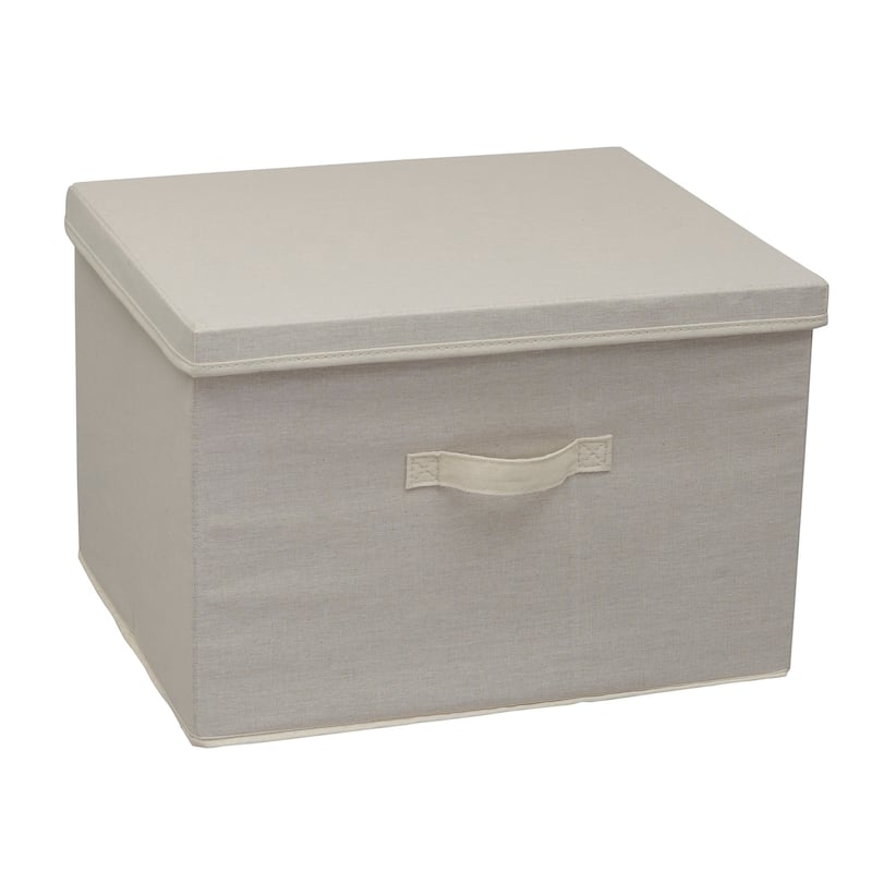 Household Essentials Storage Box With Lid Box with Handle - 15.0"L x 18.5"W x 12.0"H - Natural