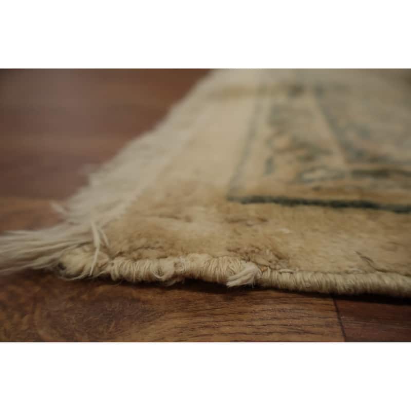 Hand Knotted Oriental 100% Wool Carpet Traditional All-Over Beige & Ivories Kerman Area Rug - 16' 1'' X 11' 2''