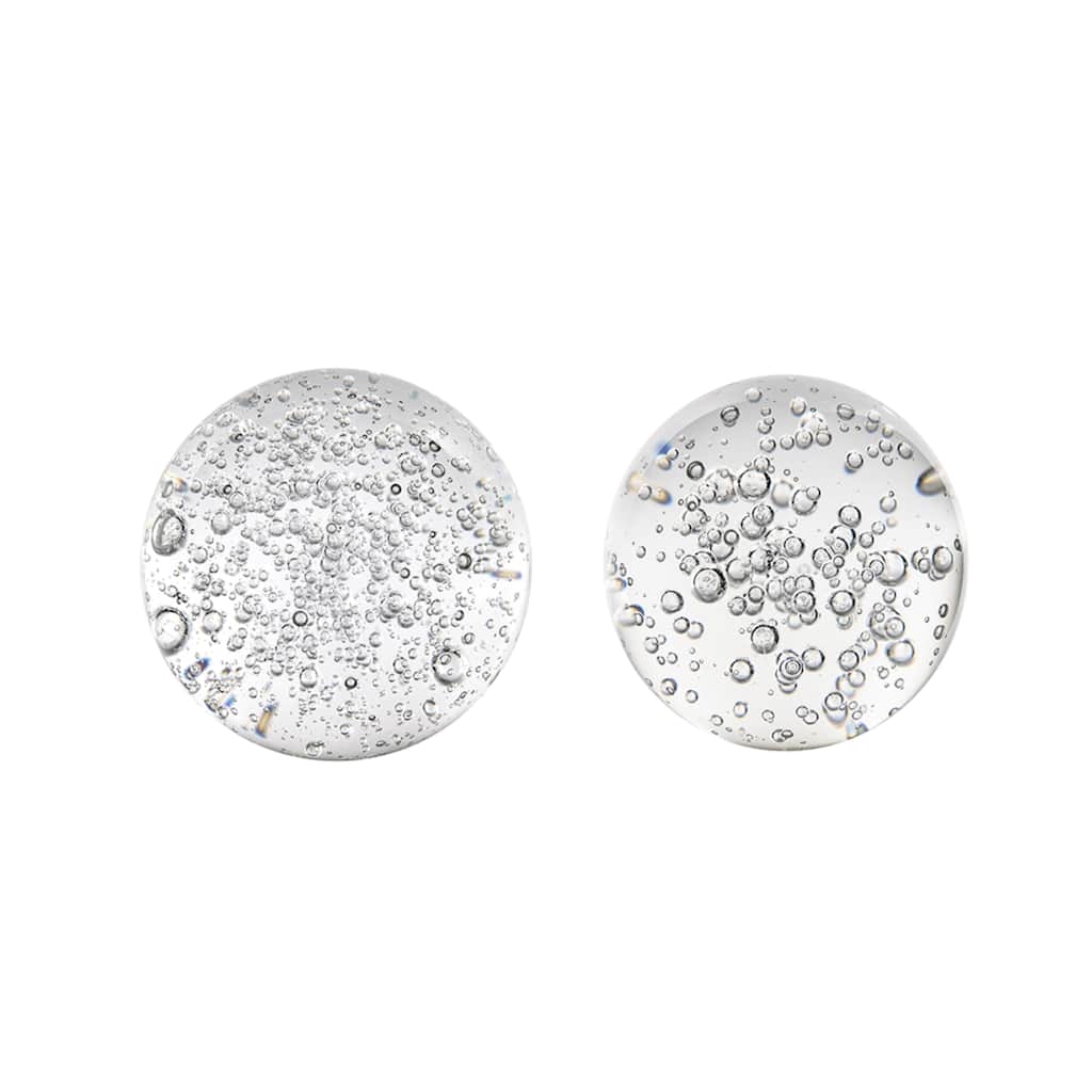 Bubble Glass Spheres - 4" - Clear - Set of 2
