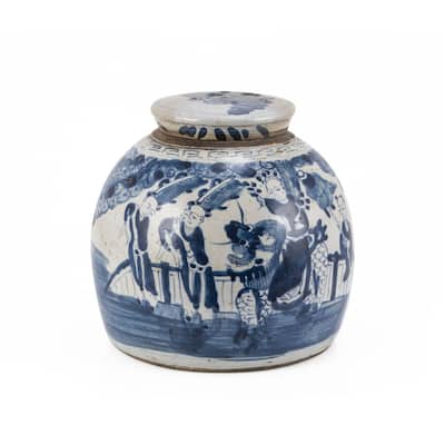 Vintage Ming Jar Enchanted Children Motif - Small
