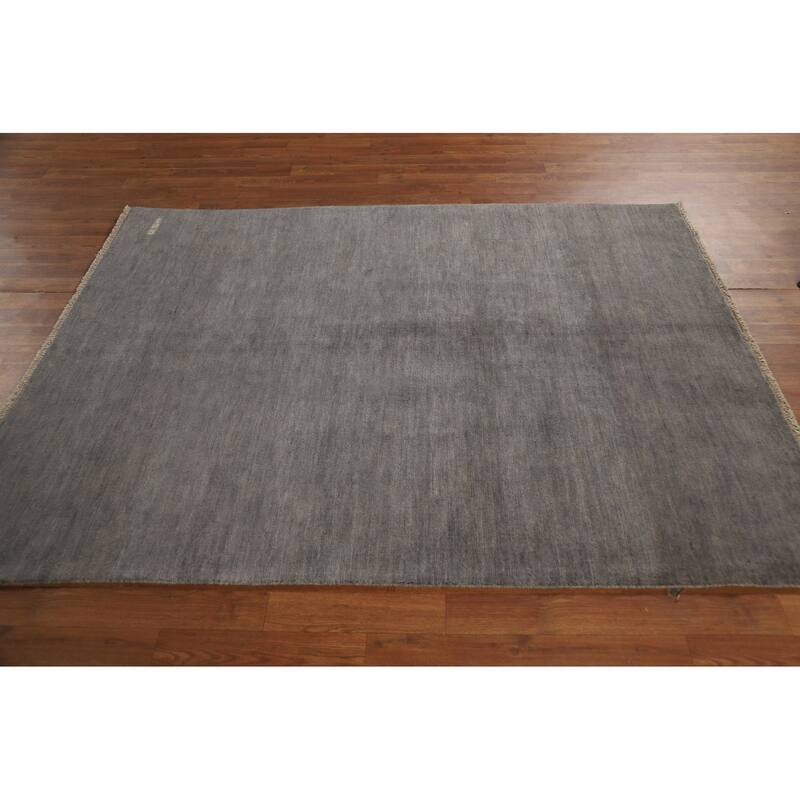 Modern Gray Gabbeh Oriental Rug Handmade Contemporary Wool Carpet - 4'11" x 6'6"