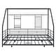 preview thumbnail 16 of 18, Metal Full Size House Bed with Trundle and Built-in Shelf and Grid,Kids and Baby