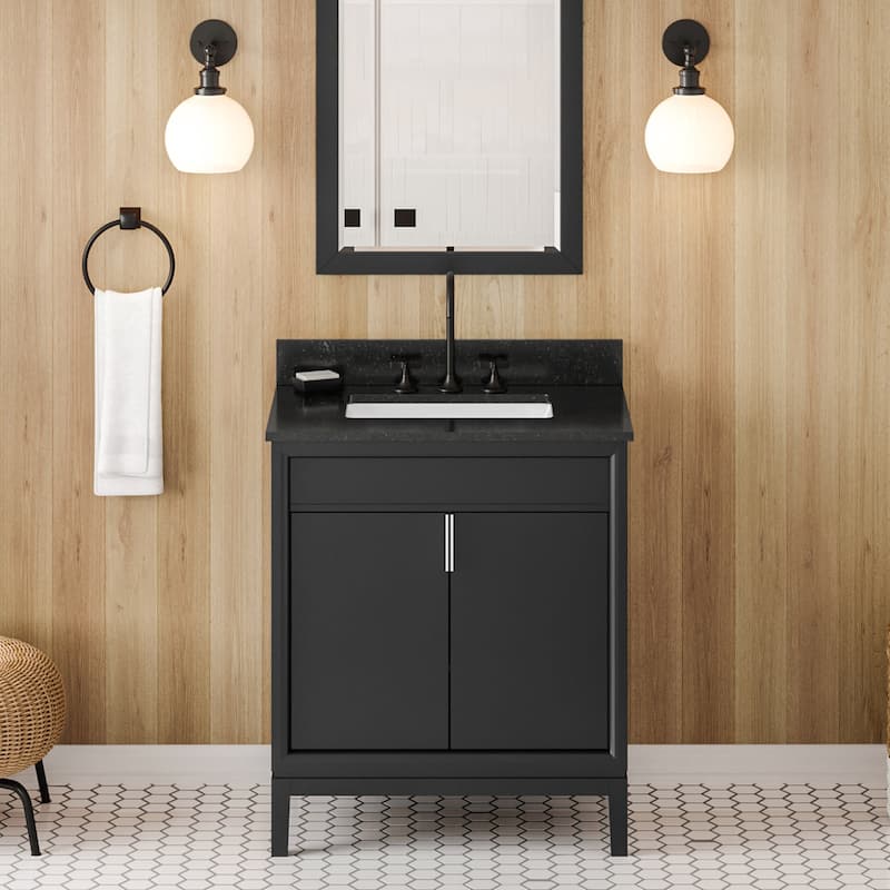 Jeffrey Alexander VKITTHE30R-GRANITE Theodora II 30" Free Standing - Black / Black - Anthracite Finish
