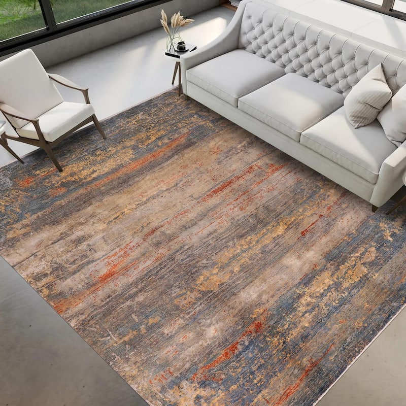 Modern Ziegler Alexis Blue Rust Wool&Silk Rug - 10'1'' x 14'3''