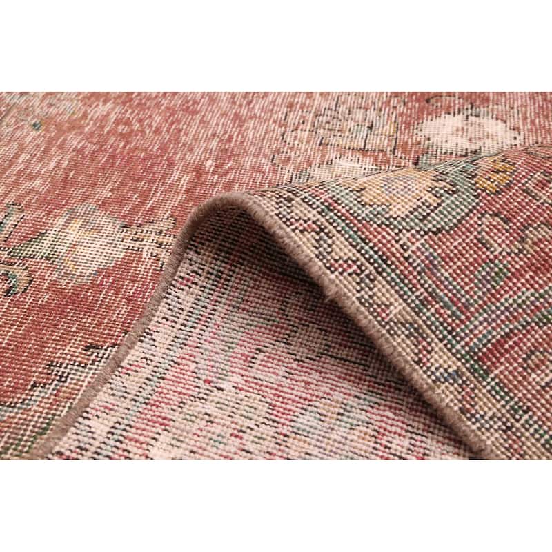 ECARPETGALLERY Hand-knotted Antalya Vintage Dark Red Wool Rug - 9'0 x 12'2