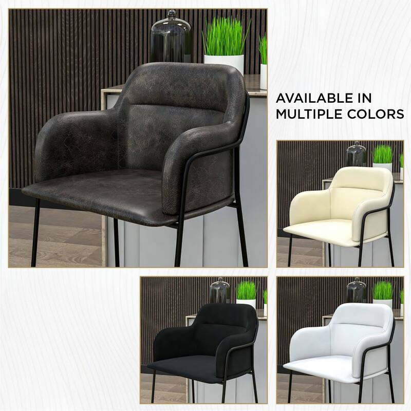 LeisureMod 40" Velvet Upholstered Bar Stool - Counter Height Bar Stool with Stainless-Steel Frame and Footrest for Home Bar