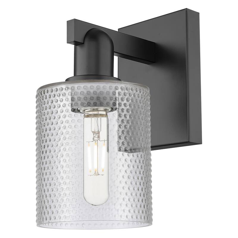 Innovations Lighting 716-1W-11-5 Cobbleskill Sconce Cobbleskill 11" - Matte Black / Clear