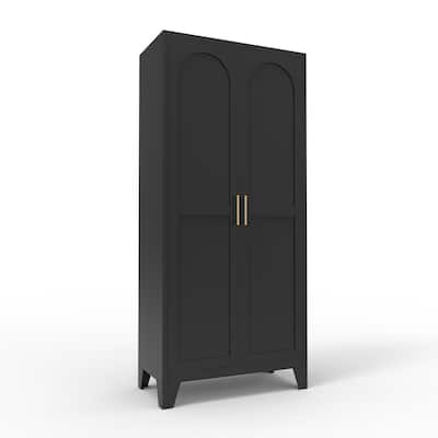 71'' 2 Shapely Doors Cabinet, Metal Storage Cabinet with Doors and Adjustable Shelves