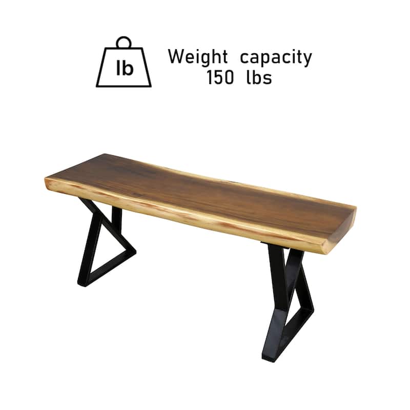 Natural Wood Rectangle Bench