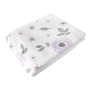 Sweet Jojo Designs Lavender Purple Boho Floral Girl Toddler Blanket Baby Swaddle - Bohemian, Shabby Chic, Watercolor, Farmhouse
