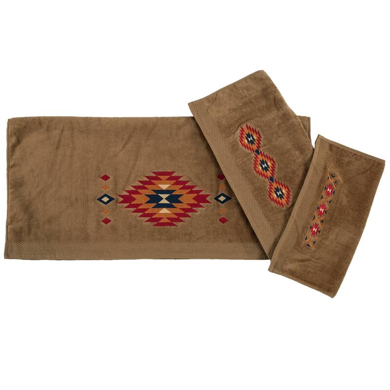 Paseo Road by HiEnd Accents Del Sol Embroidered Towel Set, 3PC - Mocha