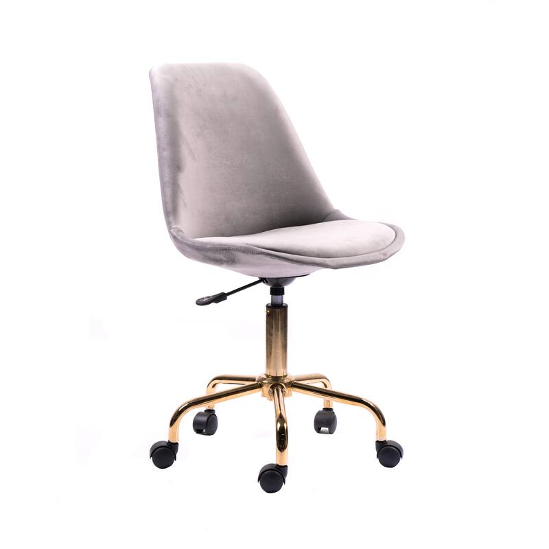 Porthos Home Ally Velvet Office Chair Gold Chrome Legs Gaslift Seat