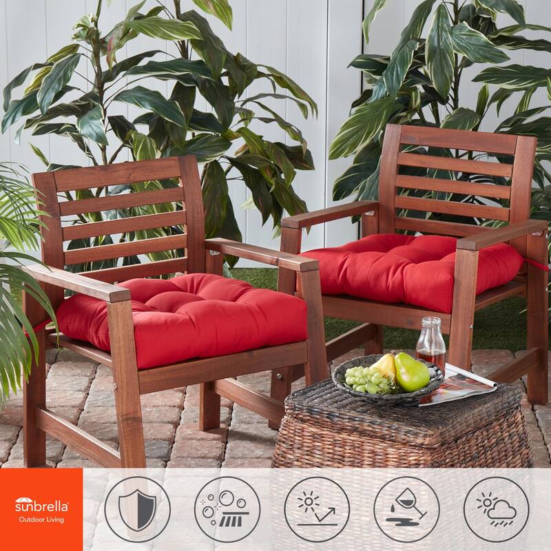 Sunbrella Tufted 20-inch Outdoor Chair Cushion