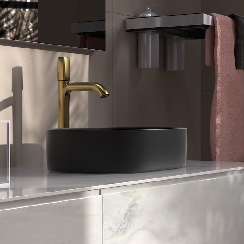 White Vessel Sink Oval Bathroom Sink, Ceramic Bathroom Above Counter Vanity Sink