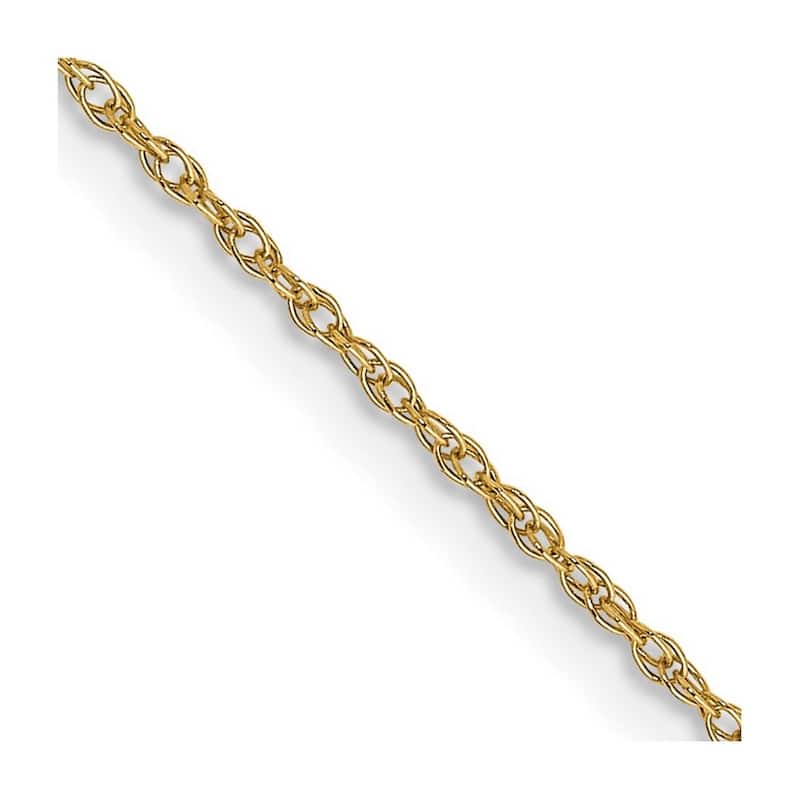 Curata 14k Yellow Gold Solid 0.7mm Carded Cable Rope Chain Necklace Options: 16 18 20 24