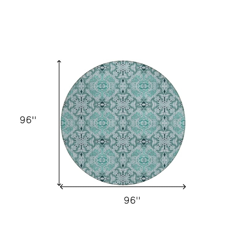 HomeRoots Medallion Transitional Rectangle Outdoor Rug
