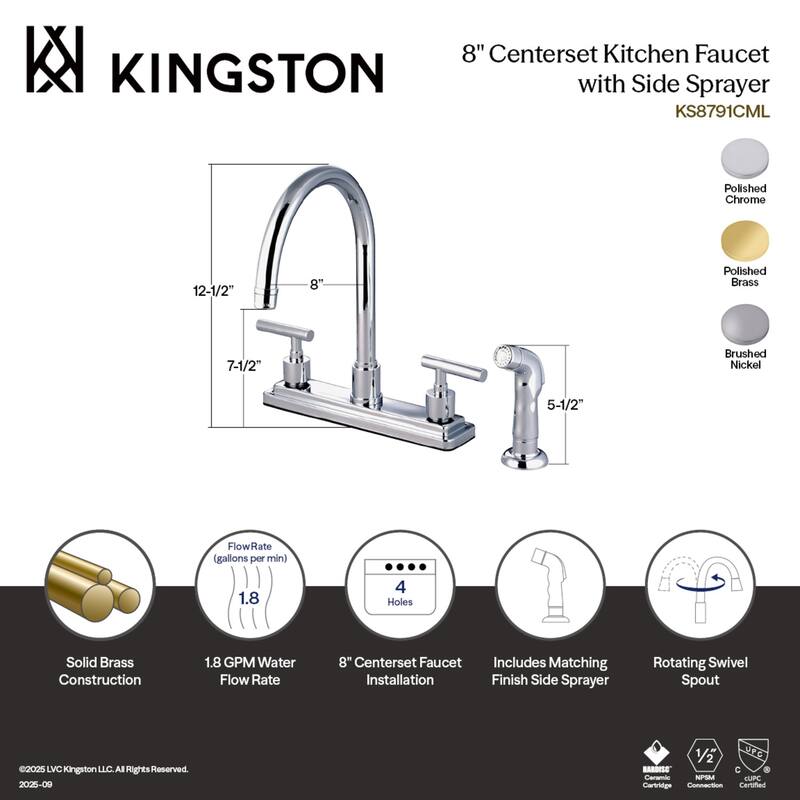 Manhattan 8 in. Centerset Kitchen Faucet