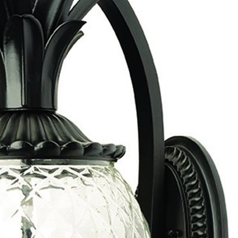 Aluminum Flush Mount Light with Pineapple Glass Shade3 Light LED - 12.50” x 9.50” x 21.75” (D x W x H)