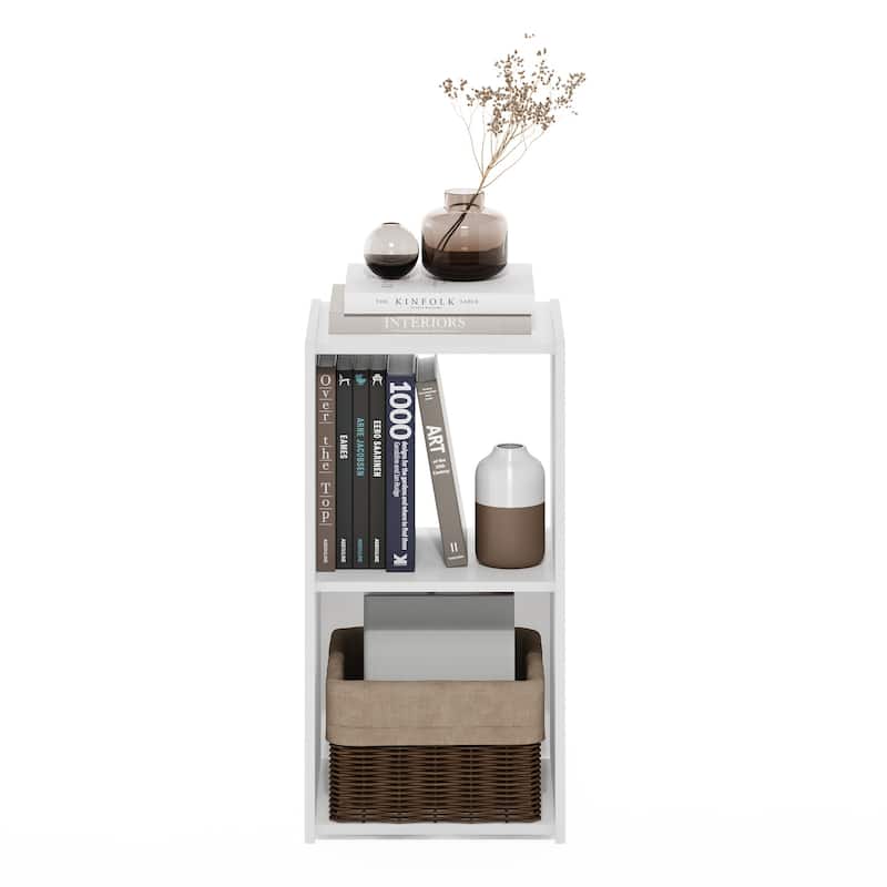 Storage Cabinet - White Cubic Organizer with Shelves - Home Decor & Living Room Storage