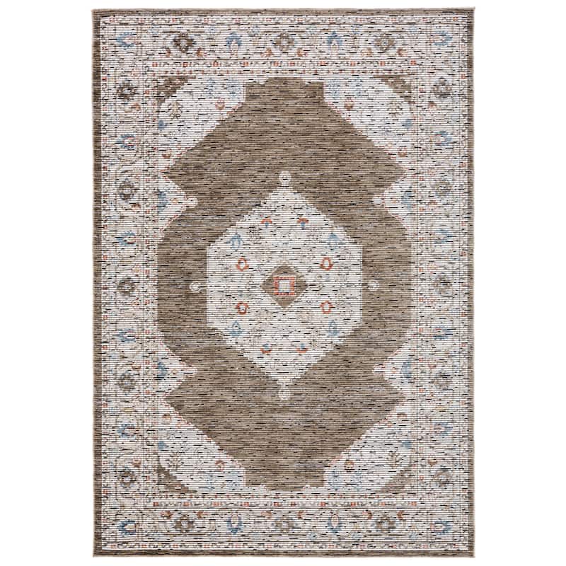 SAFAVIEH Sierra Evalena Oriental Rug - 6' Square - Ivory/Olive Green