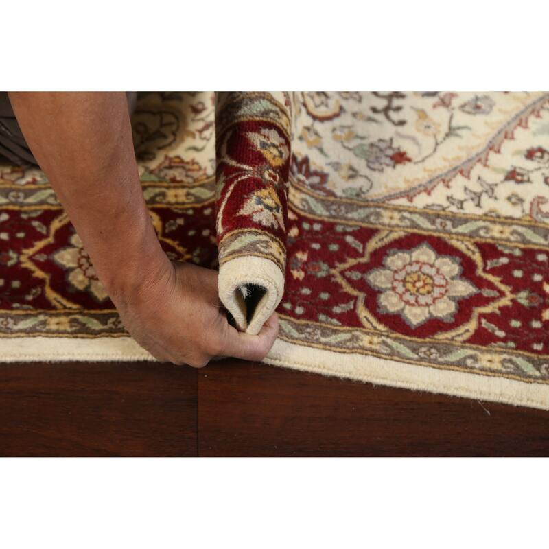 Wool/ Silk Floral Tabriz Oriental Vegetable Dye Area Rug Hand-knotted - 4'1" x 6'5"