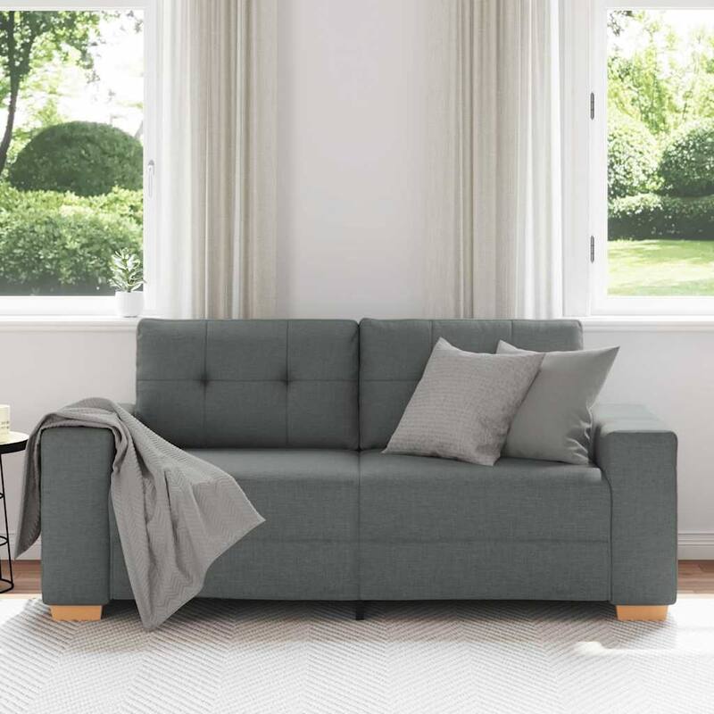 vidaXL Loveseat Sofa Dark Grey/Black - 30.3 x 71.3 x 32.3 in