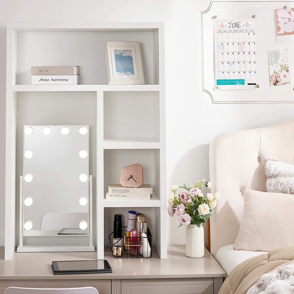 DormCo Yak About It® Extra Tall Thick - White Desk Bookshelf Hutch