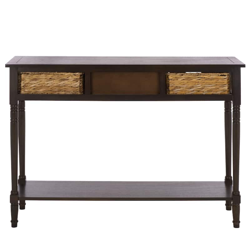 SAFAVIEH Evalena Distressed Black Console Storage Table - 44.5" x 13.4" x 31.5" - 45"W x 13"D x 32"H