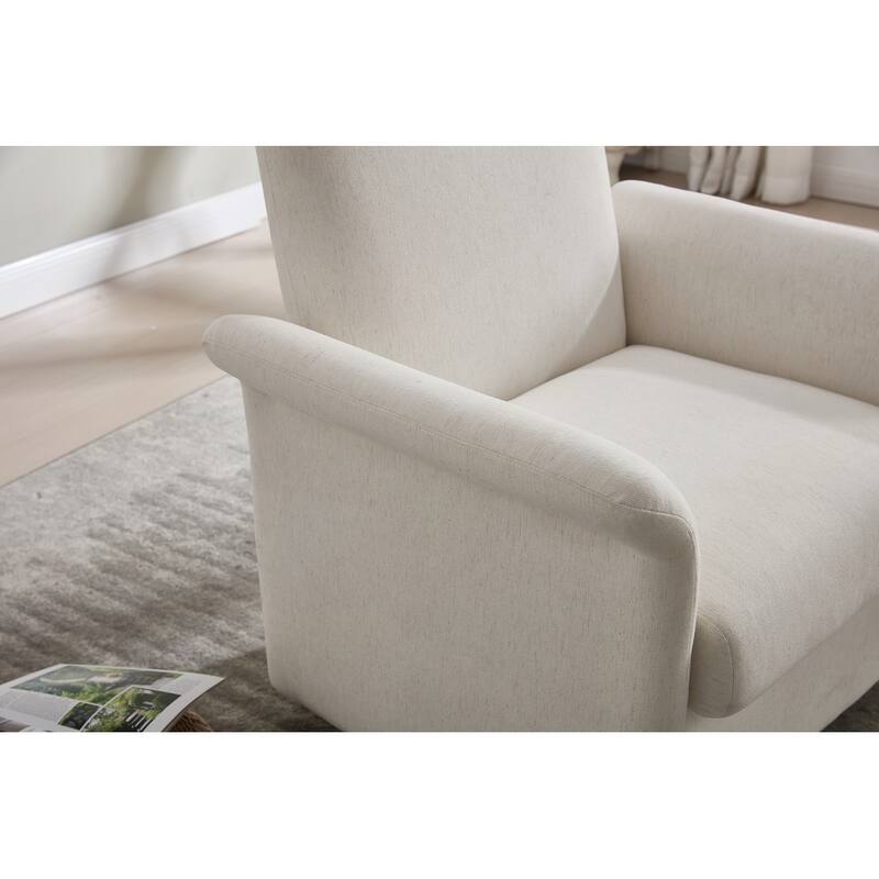 Modern Barrel Armchair with Wood Base