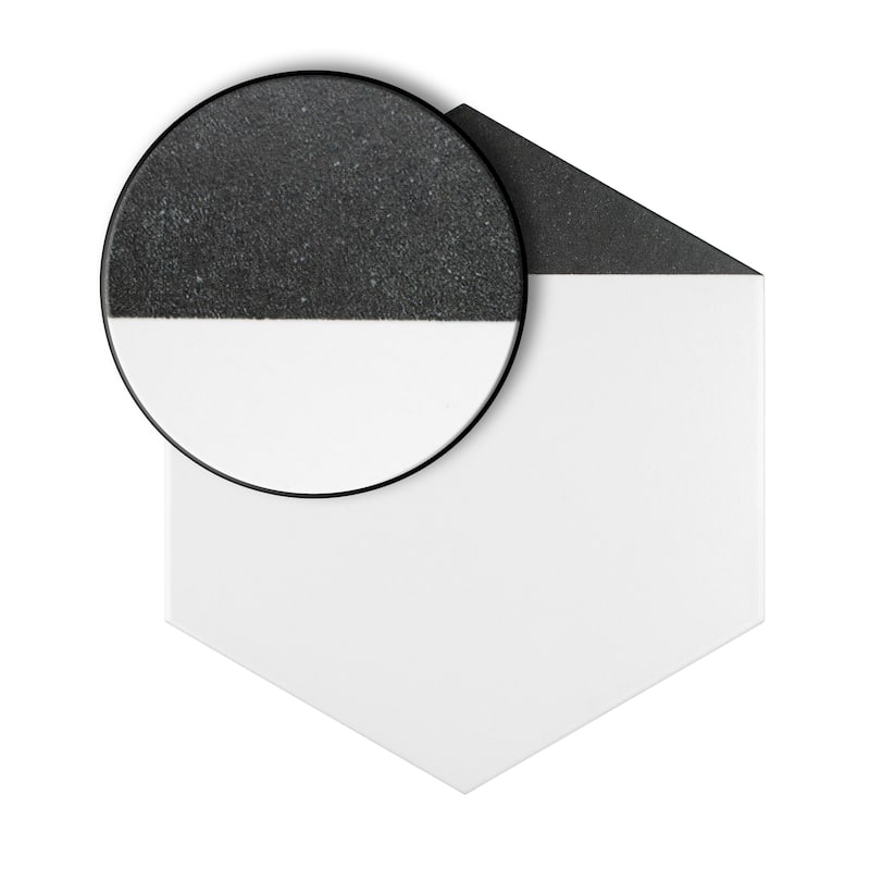Merola Tile Peak Hex Nero 8-5/8" x 9-7/8" Porcelain Floor and Wall Tile
