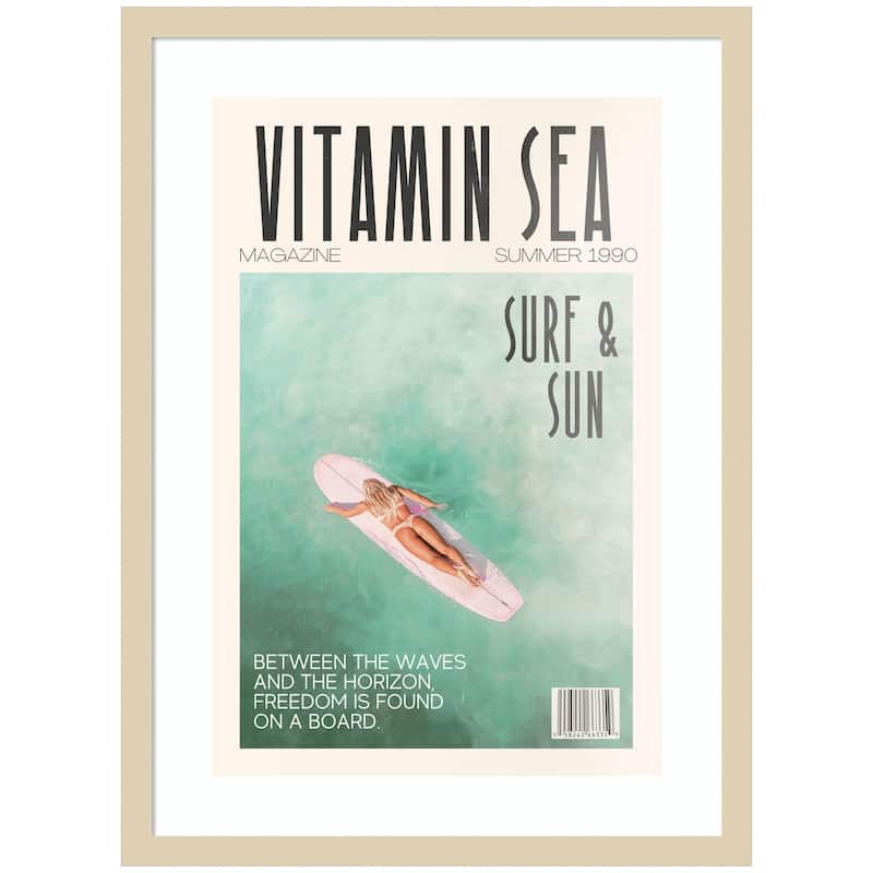 Kate and Laurel Vitamin Sea by Honey Island Studio Framed Wall Art Print - 19x25
