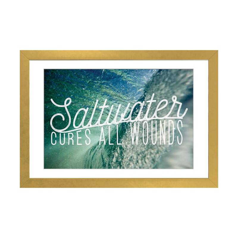 iCanvas "Saltwater" by 5by5collective - Gold - 24x32x1